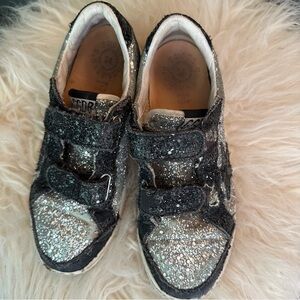 GOLDEN GOOSE Ballstar-V Glitter Sneakers | White size 34